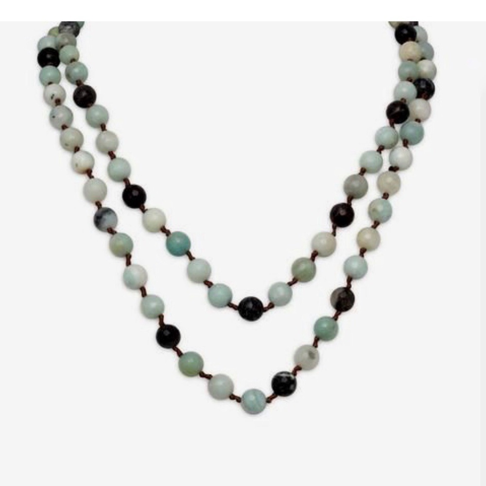 Faceted Amazonite Knotted Necklace